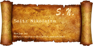 Seitz Nikoletta névjegykártya
